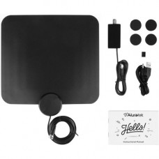 Aluratek Indoor HD Digital TV Antenna with Amplifier Signal Booster - Upto 50 Mile - Indoor, Television, Signal Booster, TV TunerWall/Window ATVA200F