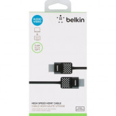 Belkin HDMI Cable - 12 ft HDMI A/V Cable for Audio/Video Device, TV, Satellite Receiver - HDMI (Type A) Male Digital Audio/Video - HDMI (Type A) Male Digital Audio/Video - Black - 1 Pack AV10090BT12