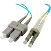 Axiom Fiber Cable 10m - TAA Compliant - 32.81 ft Fiber Optic Network Cable for Network Device - First End: 2 x LC Male Network - Second End: 2 x SC Male Network - 12.50 GB/s - Patch Cable - 50/125 &micro;m - Aqua AXG94408