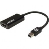 Accell UltraAV Mini DisplayPort 1.1 to HDMI Active Adapter - HDMI/Mini DisplayPort A/V Cable for Audio/Video Device, TV, Monitor, Projector - First End: 1 x Mini DisplayPort Male Digital Audio/Video - Second End: 1 x HDMI Female Digital Audio/Video - Blac