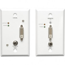 Tripp Lite DVI over Cat5/Cat6 Active Video Extender Wallplate Kit 1920 x 1080 - White - 2 x RJ-45 Port(s) - TAA Compliant - RoHS, TAA Compliance B140-1A1-WP