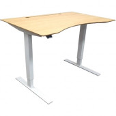 Ergoguys 48IN SIT STAND DESK WHITE FRAMELIGHT GRAIN BAMBOO TOP - Light Grain Bamboo Rectangle Top - 30" Table Top Length x 11" Table Top Width - 48" Height - Powder Coated BDL-6531