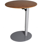 Ergoguys OVAL HEIGHT ADJUSTABLE CAFE TABLE SILVER BASE DARK BAMBOO TOP - Dark Bamboo Oval Top - 20" Table Top Length x 8" Table Top Width - 26" Height BDL-6760