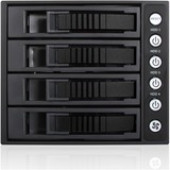 iStarUSA BPU-340MS Drive Enclosure for 5.25" 12Gb/s SAS, Serial ATA/600 - Mini-SAS Host Interface - Black - Yes - 4 x HDD Supported - 4 x SSD Supported - 4 x 2.5"/3.5" Bay - Aluminum BPU-340MS-BLACK