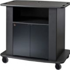 Video Furniture International VFI Tall Multimedia Stand - 40" to 80" Screen Support - 500 lb Load Capacity - 42" Height x 46" Width x 29" Depth - Acrylic - Black C2736-42