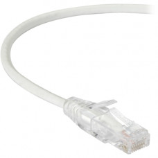 Black Box Slim-Net Cat.6 Patch Network Cable - 12 ft Category 6 Network Cable for Patch Panel, Network Device - First End: 1 x RJ-45 Male Network - Second End: 1 x RJ-45 Male Network - Patch Cable - White C6PC28-WH-12