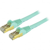 Startech.Com 12ft Aqua Cat6a Shielded Patch Cable - Cat6a Ethernet Cable - 12 ft Cat 6a STP Cable - Snagless RJ45 Ethernet Cord - 12 ft Category 6a Network Cable for Docking Station, Network Device, Notebook, Desktop Computer, Hub, Switch, Router, Print S