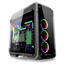 Thermaltake View 71 Tempered Glass RGB Edition Full Tower Chassis - Full-tower - Black - SPCC, Tempered Glass - 7 x Bay - 3 x 5.51" x Fan(s) Installed - Mini ITX, Micro ATX, ATX, EATX Motherboard Supported - 42.11 lb - 9 x Fan(s) Supported - 7 x Inte