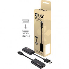 Club 3d DisplayPort 1.2 to HDMI 2.0 4K60Hz UHD Active Adapter - 7.09" DisplayPort/HDMI A/V Cable for Projector, Monitor, Notebook, TV, Graphics Card, Gaming Computer - First End: 1 x DisplayPort Male Digital Audio/Video - Second End: 1 x HDMI Female 