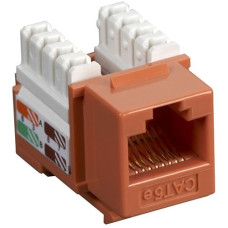 Black Box CAT5e Value Line Keystone Jack, Orange, 25-Pack - 25 Pack - 1 x RJ-45 Female - Orange - RoHS Compliance CAT5EJ-OR-25PAK