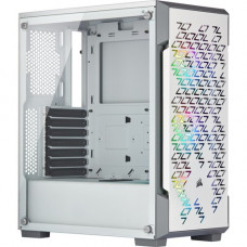 Corsair iCUE 220T RGB Airflow Tempered Glass Mid-Tower Smart Case - White - Mid-tower - White - Steel, Tempered Glass - 4 x Bay - 3 x 0.47" x Fan(s) Installed - 0 - Mini ITX, ATX, Micro ATX Motherboard Supported - 14.33 lb - 6 x Fan(s) Supported - 2 