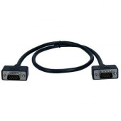 Qvs Premium CC388M1-02 Coaxial UltraThin VGA Cable - 2 ft Coaxial Video Cable - First End: 1 x 15-pin HD-15 Male VGA - Second End: 1 x 15-pin HD-15 Male VGA - Shielding - Black - 1 Pack - RoHS Compliance CC388M1-02