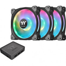 Thermaltake Riing Duo 14 RGB Radiator Fan TT Premium Edition - 3 x 140 mm - 1400 rpm - 3 x 60.9 CFM - 26.2 dB(A) Noise - Hydraulic Bearing - 9-pin USB 2.0 - RGB LED - Rubber - 4.6 Year Life CL-F078-PL14SW-A