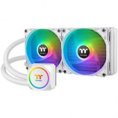 Thermaltake TH240 ARGB Sync Snow Edition AIO Liquid Cooler - 4.72" Maximum Fan Diameter - 443.4 gal/min Maximum Airflow - 28.2 dB(A) Noise - Liquid Cooler Cooler - 2510-3 Pin, 5 V ARGB header-3 Pin - Socket AM2 PGA-940, Socket H3 LGA-1150, Socket FM1