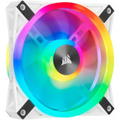 Corsair iCUE QL120 RGB 120mm PWM White Fan - Single Pack - 1 Pack - 1 x 120 mm - 41.8 CFM - 26 dB(A) Noise - Hydraulic Bearing - RGB LED - Rubber CO-9050103-WW