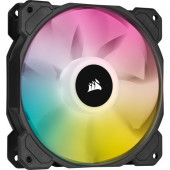 Corsair iCUE SP120 RGB Elite Performance 120mm PWM Fan - Single Pack - 1 Pack - 4.72" Maximum Fan Diameter - 357 gal/min Maximum Airflow - 1500 rpm - 26.5 dB(A) Noise - Hydraulic Bearing - RGB LED - Black - 1 pc(s) - Case CO-9050108-WW