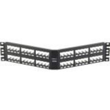 Panduit 48-Port Angled All Metal Patch Panel, 2 RU. - 48 - 48 Port(s) - 2U High - 19" Wide - Rack-mountable - TAA Compliance CPA48BLY