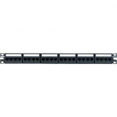 Panduit Patch Panel Kit - 24 Port(s) - 24 x RJ-45 - 1U High - Black - 19" Wide - Rack-mountable - TAA Compliance CPPKL6G24WBL