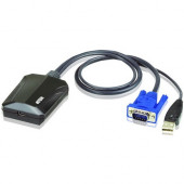 ATEN USB/VGA Video/Data Transfer Cable-TAA Compliant - USB/VGA Video/Data Transfer Cable for Notebook, Server, KVM Switch, Desktop Computer - First End: 1 x Type A Male USB, First End: 1 x HD-15 Male VGA - Second End: 1 x Type B Female Mini USB - Supports