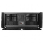 iStarUSA 4U Compact Stylish Rackmount 6x3.5" Trayless Hotswap Chassis - Rack-mountable - Black, Black - Steel - 4U - 10 x Bay - ATX, Micro ATX Motherboard Supported - 25 lb - 5 x Fan(s) Supported - 2 x External 5.25" Bay - 6 x External 3.5"