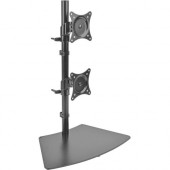 Tripp Lite Dual Vertical Flat-Screen Desk Mount Monitor Stand Clamp Swivel Tilt 15" to 27" Flat Screen Displays - 20 lb Load Capacity - 23.6" Height x 17.7" Width x 10" Depth - Desktop - Metal - Black" DDR1527SDC