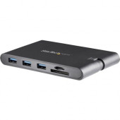 Startech.Com USB C Multiport Adapter - USB Type-C Mini Dock with HDMI 4K or VGA Video - 100W PD Passthrough, 3x USB 3.0, GbE, SD & MicroSD - USB-C Multiport adapter with 4K 30Hz HDMI or 1080p VGA video/3x USB-A 3.0 (support BC 1.2 1.5A fast-charge)/SD