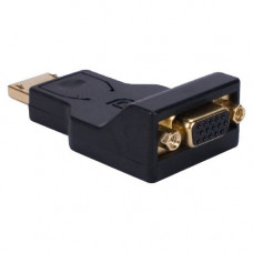 Qvs DisplayPort Male to VGA Female Digital Video Adaptor - 1 x DisplayPort Male Digital Audio/Video - 1 x HD-15 Female VGA - Gold Connector - Black, Blue - RoHS Compliance DPVGA-MF