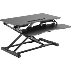 V7 DT2SSB-1N Sit-Stand Essential Desktop Workstation - Up to 32" Screen Support - 33.07 lb Load Capacity - 19.7" Height x 31.5" Width x 24.2" Depth - Desktop - Steel, Medium Density Fiberboard (MDF), Plastic - Black DT2SSB-1N