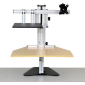 Ergo Desktop Hybrid Kangaroo Sit and Stand Workstation, Maple, Fully Assembled - 16.5" Height x 24" Width - Desktop - Solid Steel - Maple ED-HK-MAP-FA