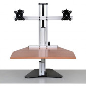 ERGO DESKTOP Wallaby Elite Sit and Stand Workstation, Cherry, Fully Assembled - 16.5" Height x 24" Width - Solid Steel - Cherry ED-WALE-CHE-FA