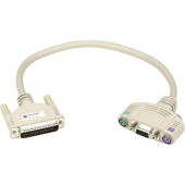 Black Box KVM User Cable - DB25, VGA, PS/2 with Audio, 20-ft. (6.0-m) - 19.69 ft KVM Cable for Keyboard/Mouse, Audio/Video Device, KVM Switch, Monitor - First End: 1 x Mini-DIN (PS/2) Male Keyboard/Mouse/Video - Second End: 1 x 25-pin DB-25 Male Serial EH