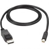 Black Box Mini DisplayPort to DisplayPort Cable, MM, 3-ft. (0.9-m) - 6 ft DisplayPort/Mini DisplayPort A/V Cable for Audio/Video Device, Notebook - First End: 1 x Mini DisplayPort Male Digital Audio/Video - Second End: 1 x DisplayPort Male Digital Audio/V