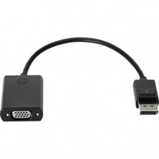 HP DisplayPort To VGA Adapter - DisplayPort/VGA Video Cable for Video Device, Notebook - First End: 1 x DisplayPort Male Digital Audio/Video - Second End: 1 x HD-15 Female VGA - Black F7W97AA