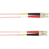 Black Box 3-m, LC-LC, 50-Micron, Multimode, Plenum, Pink Fiber Optic Cable - 9.84 ft Fiber Optic Network Cable for Network Device - First End: 1 x LC Male Network - Second End: 1 x LC Male Network - 128 MB/s - 50/125 &micro;m - Pink FOCMP50-003M-LCLC-