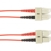 Black Box Duplex Fiber Optic Patch Network Cable - 16.40 ft Fiber Optic Network Cable for Network Device - First End: 2 x SC Male Network - Second End: 2 x SC Male Network - 128 MB/s - Patch Cable - 50/125 &micro;m - Red - TAA Compliant FOCMP50-005M-S