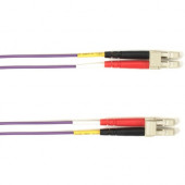 Black Box Fiber Optic Duplex Patch Network Cable - 16.40 ft Fiber Optic Network Cable for Network Device - First End: 2 x LC Male Network - Second End: 2 x LC Male Network - 1 Gbit/s - Patch Cable - OFNP - 9/125 &micro;m - Purple - TAA Compliant FOCMP