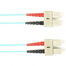 Black Box Fiber Optic Duplex Patch Network Cable - 6.50 ft Fiber Optic Network Cable for Network Device - First End: 2 x SC Male Network - Second End: 2 x SC Male Network - 10 Gbit/s - Patch Cable - LSZH - 62.5/125 &micro;m - Aqua - TAA Compliant FOLZ