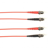 Black Box Fiber Optic Duplex Patch Network Cable - 9.80 ft Fiber Optic Network Cable for Network Device - First End: 2 x ST Male Network - Second End: 2 x ST Male Network - 10 Gbit/s - Patch Cable - OFNP - 50/125 &micro;m - Red - TAA Compliant FOCMP10