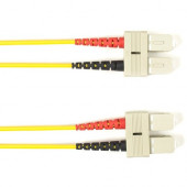 Black Box Fiber Optic Patch Network Cable - 3.20 ft Fiber Optic Network Cable for Network Device - SC Male Network - SC Male Network - 1 Gbit/s - Patch Cable - OFNR - 9/125 &micro;m - Yellow - TAA Compliant FOCMRSM-001M-SCSC-YL
