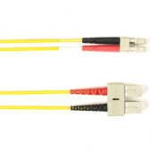 Black Box Fiber Optic Duplex Patch Network Cable - 19.70 ft Fiber Optic Network Cable for Network Device - First End: 2 x SC Male Network - Second End: 2 x LC Male Network - 1 Gbit/s - Patch Cable - OFNR - 9/125 &micro;m - Yellow - TAA Compliant FOCMR