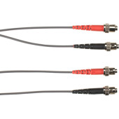 Black Box Fiber Optic Duplex Patch Network Cable - 3.28 ft Fiber Optic Network Cable for Network Device - First End: 2 x ST Male Network - Second End: 2 x ST Male Network - 1 Gbit/s - Patch Cable - 62.5/125 &micro;m - Gray - TAA Compliant FOLZH62-001M