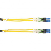 Black Box LockPORT OS2 9/125 Singlemode Fiber Optic Patch Cable - OFNR PVC, Secure Locking - 6.56 ft Fiber Optic Network Cable for Network Device - First End: 2 x LC Network - Male - Second End: 2 x LC Network - Male - 10 Gbit/s - Patch Cable - OFNR - 9/1