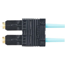 Panduit Fiber Optic Duplex Network Connector - 1 Pack - 2 x SC Male - Aqua - TAA Compliance FSC2DMCXAQ