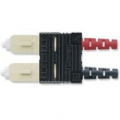 Panduit Fiber Optic Duplex Network Connector - 1 Pack - 2 x SC Male - Electric Ivory, Red, Black - TAA Compliance FSCDM