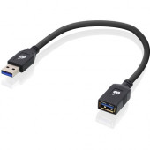 IOGEAR USB 3.0 Extension Cable Male to Female 12 Inch - 1 ft USB Data Transfer Cable for Hub, Docking Station, MAC, PC, Keyboard, Mouse - First End: 1 x Type A Male USB - Second End: 1 x Type A Female USB - 5 Gbit/s - Extension Cable - Black - 1 Pack G2LU