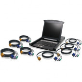 IOGEAR 8-Port LCD Combo KVM Switch with PS/2 KVM Cables GCL1808KITP