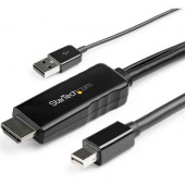 Startech.Com 10 ft. (3 m) HDMI to DisplayPort Cable - 4K 30Hz - USB-powered - Active HDMI to DisplayPort Cable (HD2DPMM10) - This 4K HDMI to DisplayPort cable with USB power lets you connect an HDMI video source such as your laptop desktop Blu-ray&tra