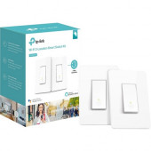 TP-Link Kasa Smart Wi-Fi Light Switch, 3-Way Kit - Button Switch - Light Control - Google Assistant, Alexa, Cortana Supported - 120 V AC HS210 KIT