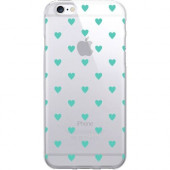 CENTON OTM Classic Prints Clear Phone Case, Dotty Turquiose Hearts - For iPhone 6, iPhone 6S Plus - Dotty Turquiose Hearts IP6V1CLR-CLS-08