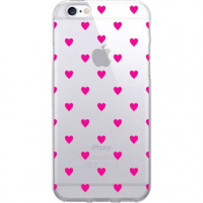 CENTON OTM Classic Prints Clear Phone Case, Dotty Magenta Hearts - For iPhone 6, iPhone 6S Plus - Dotty Magenta Hearts IP6V1CLR-CLS-09